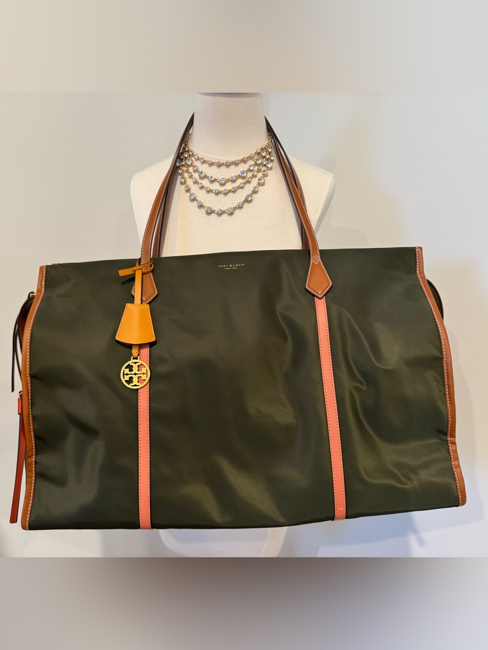 Tory Burch XL tote in grape leaf - approx 19.5 x 14 x 8 inches